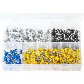 Number Plate Fasteners with Plastic Head - Short - Assorted Box, image 