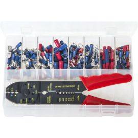 Terminals Insulated - Red and Blue with Crimping Pliers - Assorted Box, image 