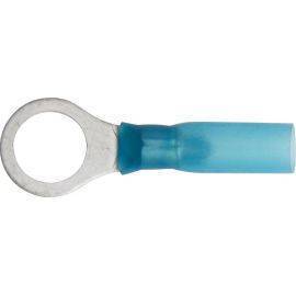 Ring Heat Shrink Terminals - 6.4mm - Adhesive Lined - Blue, image 