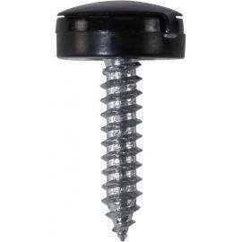 Number Plate Fasteners - 4.2 x 19mm - Black - Self-Tappers with Hinged Caps, image 