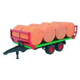 Bale transport trailer with 8 round bales 1:16, image 