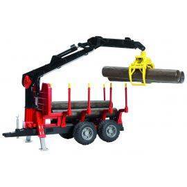 Forestry trailer+loading crane, 4 trunks and grab 1:16, image 