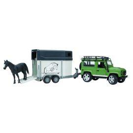 Land Rover Defender, horse trailer, 1 horse 1:16, image 