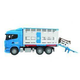 Scania R-Series cattle transportation truck + cow 1:16, image 