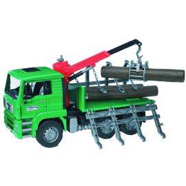 MAN TGA Timber truck with loading crane and 3 trunks  1:16, image 