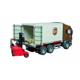 Scania R-Series UPS logistics truck with forklift 1:16, image 