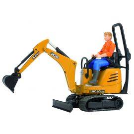 JCB micro excavator 8010 CTS+construction worker 1:16, image 