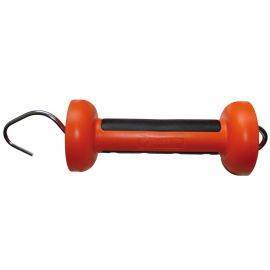 Soft touch gate handle orange rope/wire, image 