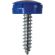 Number Plate Fasteners - 4.2 x 19mm - Blue - Self-Tappers with Hinged Caps, image 