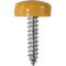Number Plate Fasteners - 4.2 x 19mm - Yellow - Self-Tappers with Hinged Caps, image 